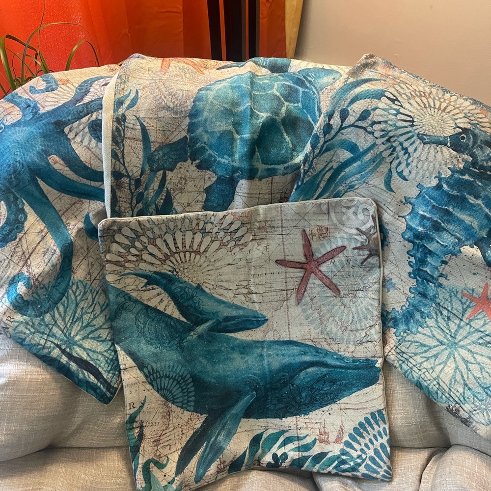 Oceanic Blue Accent Pillow Set